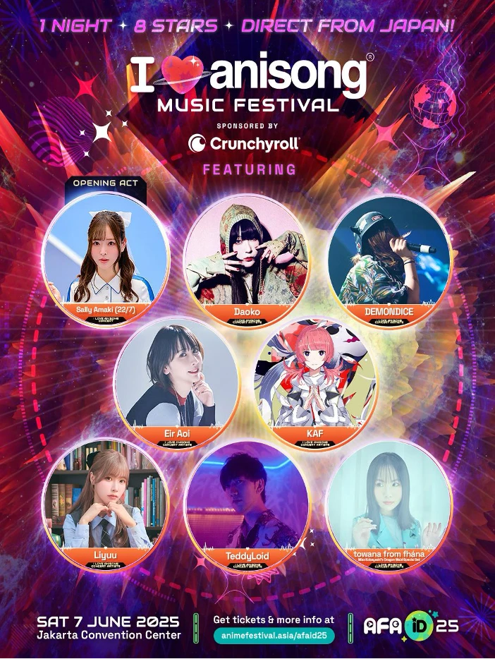 Malam Spektakuler ‘I Love Anisong’ di AFAID25! Getarkan Jakarta Convention Center 8 Bintang Jepang Guncang ‘I Love Anisong’ Persembahan Crunchyroll!