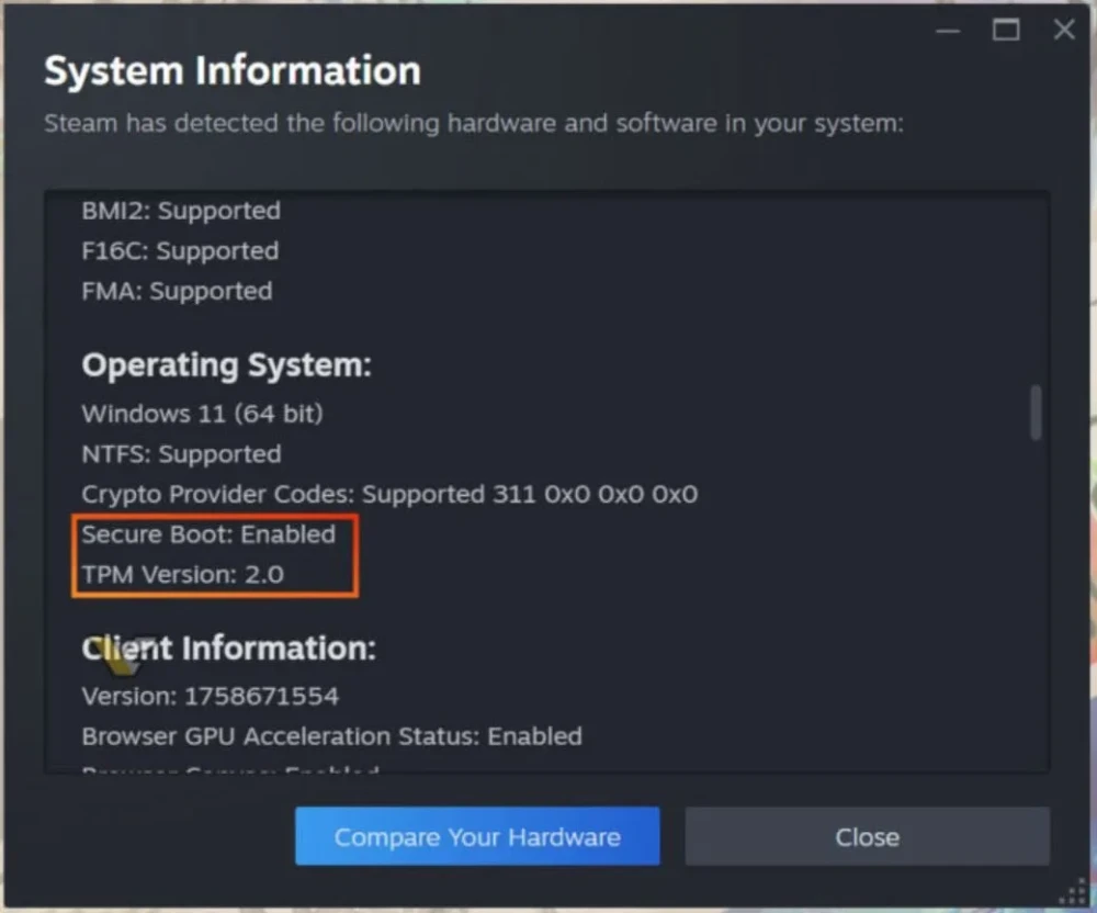 Steam Secure Boot dan TPM 2.0