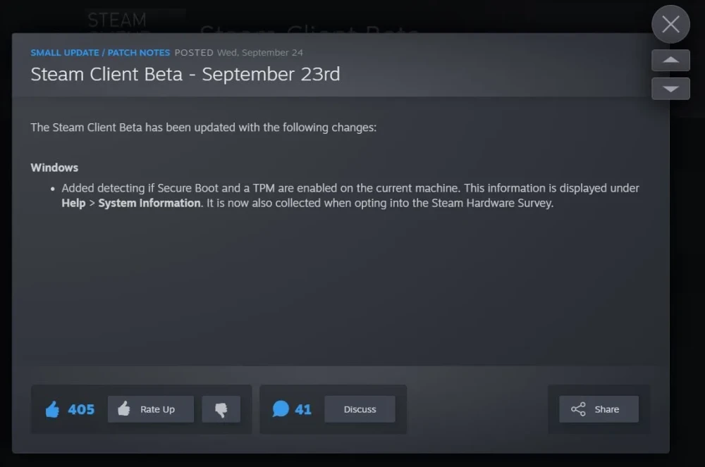 Steam Secure Boot dan TPM 2.0