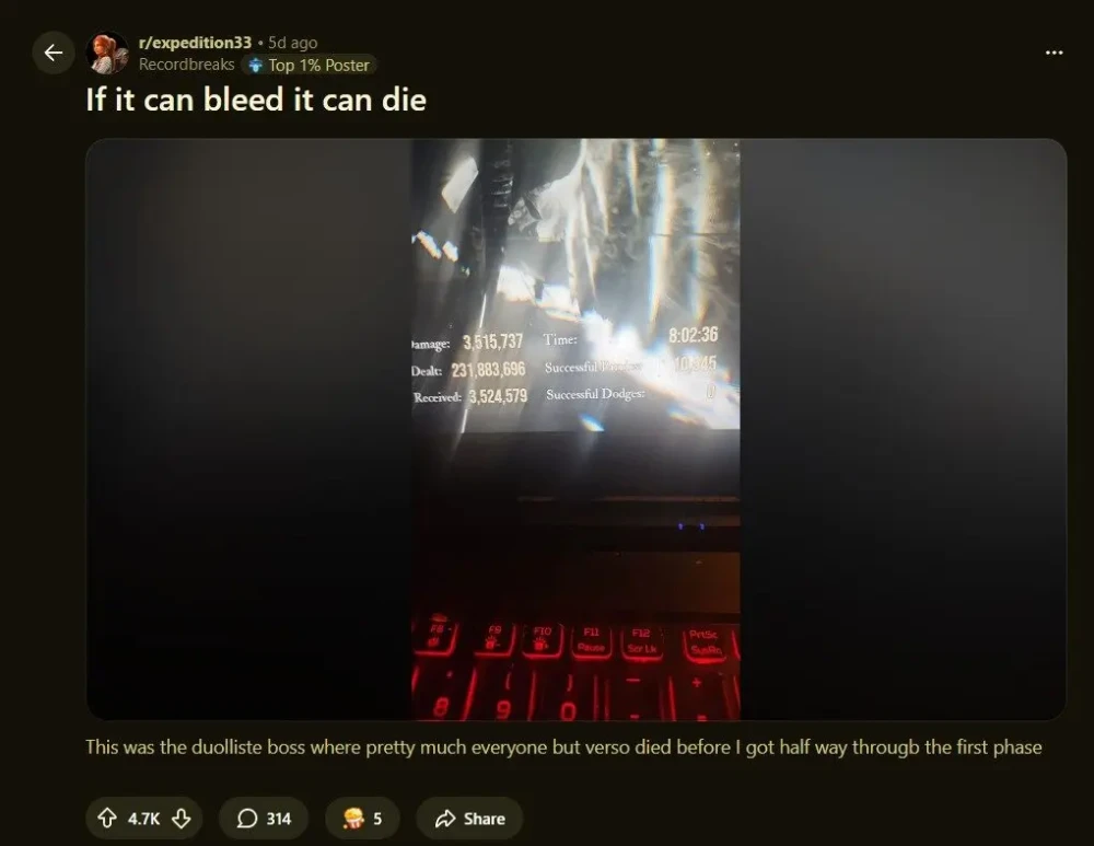 Fans Clair Obscur Expedition 33 nge-Parry Boss 10 Ribu