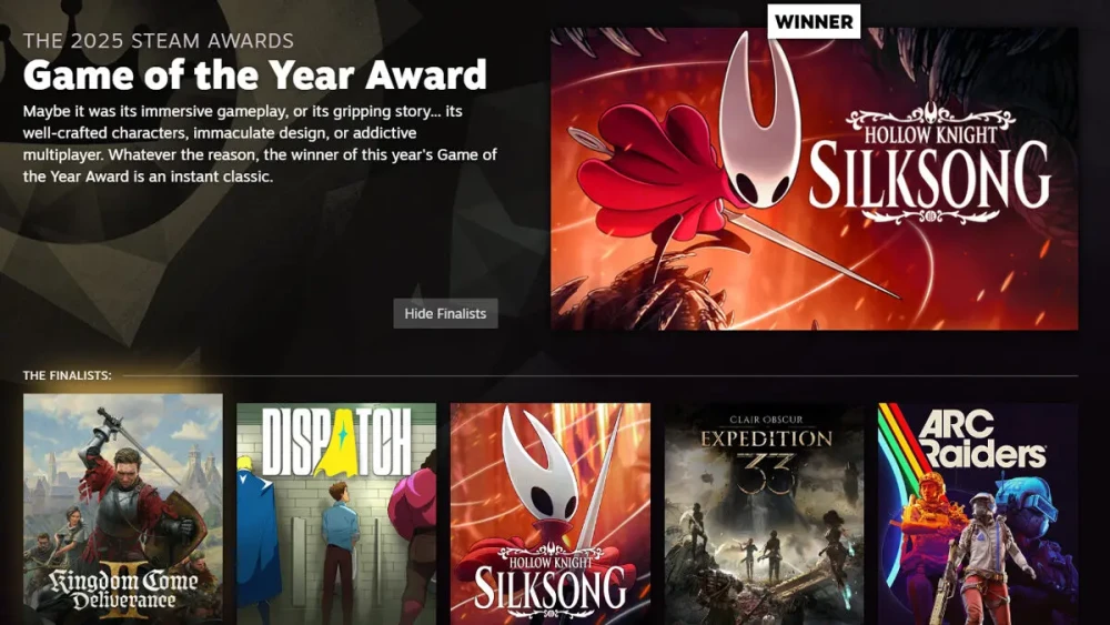 emenang Nominasi Steam Awards 2025